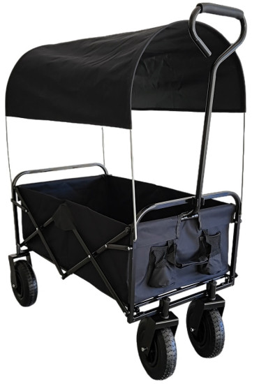 DMS® Bolderkar, transportwagen, tuinwagen, gereedschapswagen, handwagen, luchtbanden met profiel, transportwagen, tuinaanhanger, laadcapaciteit ca. 120 kg opvouwbaar BW-04 (rood