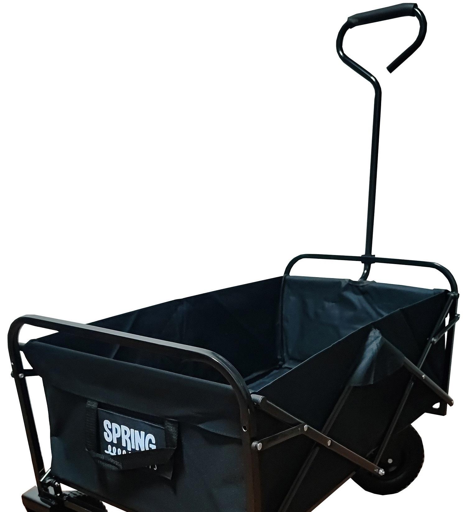 Bolderkar / Bolderwagen met Massieve Wielen - Opvouwbaar - Zwart